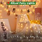 cshare 6M 40 LED gömb fényfüzér elemes, időzítős, IP65, meleg fehér - outlet termék