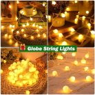 cshare 6M 40 LED gömb fényfüzér elemes, időzítős, IP65, meleg fehér - outlet termék