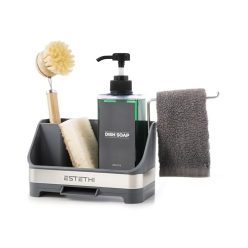   ESTETHI mosogató rendező szappanadagolóval szürke, rongytartó, szivacstartó - outlet termék