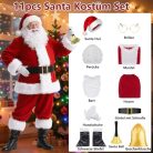 Miulruma A038 Mikulás jelmez bársony szett kalap, paróka, szakáll, öv, kesztyű - outlet termék