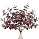 5 darabos mű eukaliptusz ágak piros levelek - outlet termék