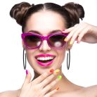 Neon női nagy karika fülbevaló akril, vintage, C alakú, divatos, könnyű, 70-es - outlet termék