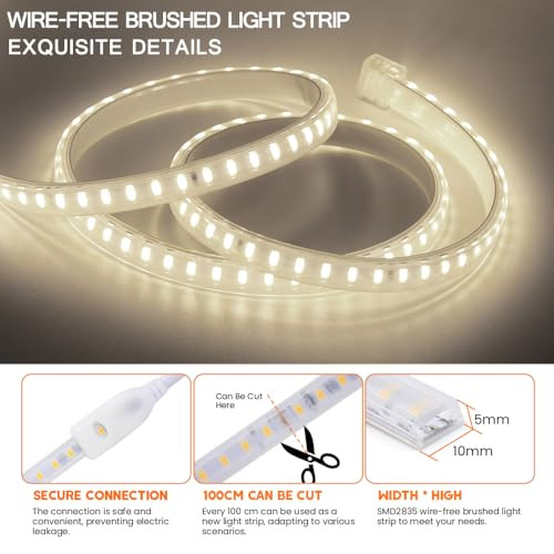 Wisada 1 méter LED szalag természetes fehér, 2835 SMD 120LED/m szuperfényes CRI≥90 - outlet termék