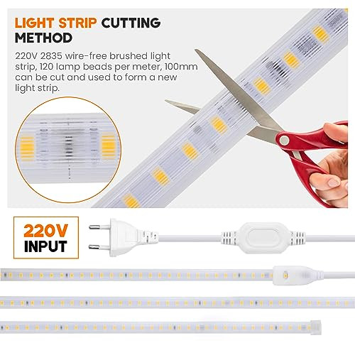 Wisada 1 méter LED szalag természetes fehér, 2835 SMD 120LED/m szuperfényes CRI≥90 - outlet termék
