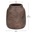 Dekovase kerámia virágváza antik shabby chic, 18 x 13,5 cm - outlet termék