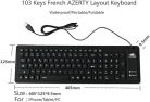 MOSHOU rugalmas szilikon billentyűzet AZERTY vízálló USB billentyűzet USB Type-C - outlet termék