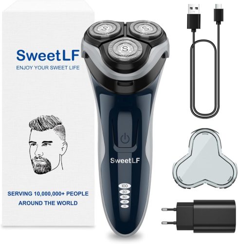 SweetLF férfi elektromos borotva precíziós trimmerrel, szakállvágó, nedves és száraz - outlet termék