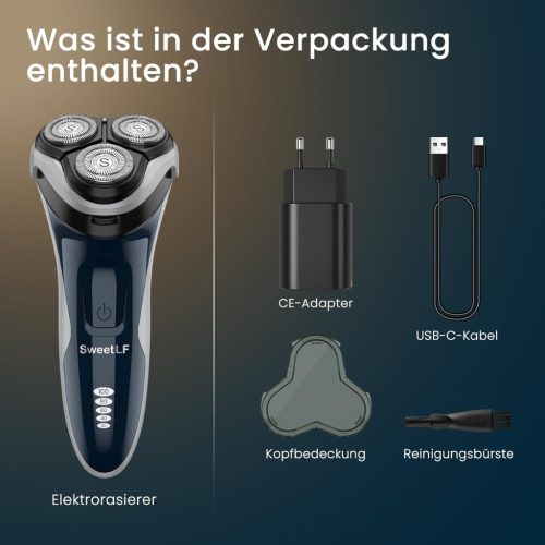 SweetLF férfi elektromos borotva precíziós trimmerrel, szakállvágó, nedves és száraz - outlet termék