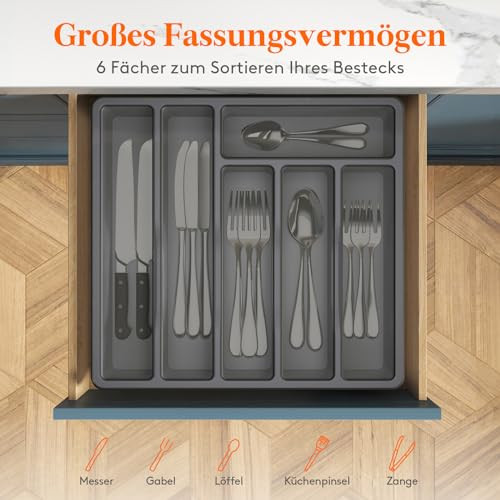 Lifewit evőeszköztartó fedéllel, evőeszköz tároló konyhai fiókhoz és munkalaphoz - outlet termék