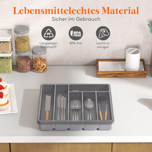 Lifewit evőeszköztartó fedéllel, evőeszköz tároló konyhai fiókhoz és munkalaphoz - outlet termék