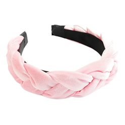   Scicent 9510 hajpánt nőknek széles, fonott bársony (világos rózsaszín) - outlet termék