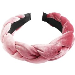   Scicent 9511 hajpánt nőknek fonott, vintage, széles (sötét rózsaszín) - outlet termék