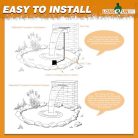 LONGRUNNEW vízesés pengék készlet, 60 cm rozsdamentes acél medence szökőkút - outlet termék