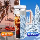 PRAOAHEI termoszbögre 1180 ml, duplafalú (rózsaszín) - outlet termék