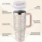 PRAOAHEI termoszbögre 1180 ml, duplafalú (rózsaszín) - outlet termék