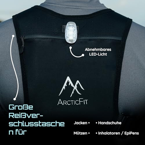 ArcticFit LED futómellény - állítható uniszex fényvisszaverő mellény telefon tartóval - outlet termék