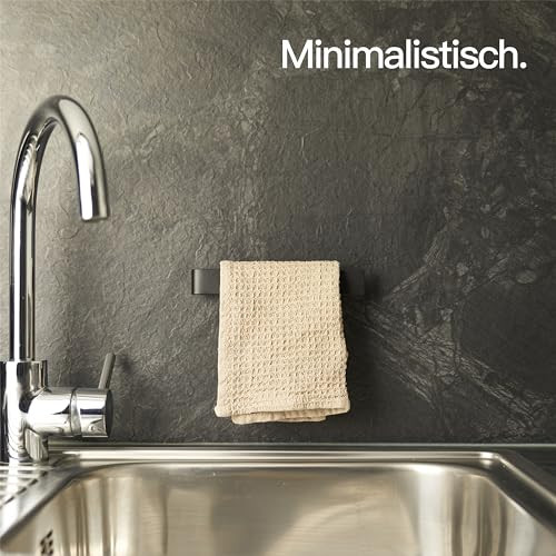 Designfabrik Hamburg kéztörlő / mosogatórongy-tartó öntapadós, fekete - outlet termék