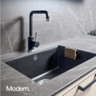 Designfabrik Hamburg kéztörlő / mosogatórongy-tartó öntapadós, fekete - outlet termék