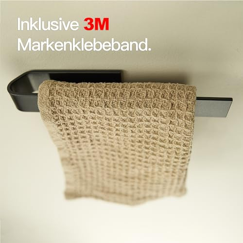 Designfabrik Hamburg kéztörlő / mosogatórongy-tartó öntapadós, fekete - outlet termék