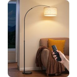   EDISHINE állólámpa, íves, távirányítóval, E27 izzó, állítható magasság és irány - outlet termék