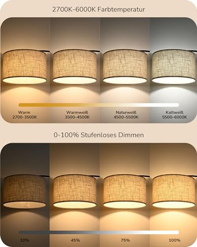 EDISHINE állólámpa, íves, távirányítóval, E27 izzó, állítható magasság és irány - outlet termék