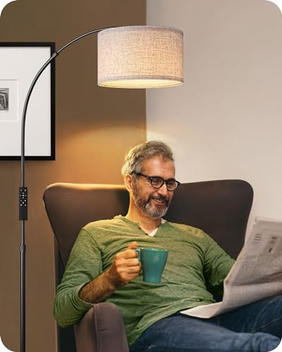 EDISHINE állólámpa, íves, távirányítóval, E27 izzó, állítható magasság és irány - outlet termék