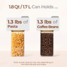 ComSaf 1.8 Qt téglalap alakú üvegtároló edények bambusz fedéllel átlátszó - outlet termék