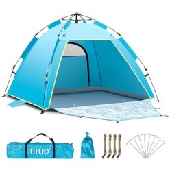   Cflity Pop Up strand sátor 1-3 személyes, automatikus, UV 50+, extra nagy, könnyű - outlet termék