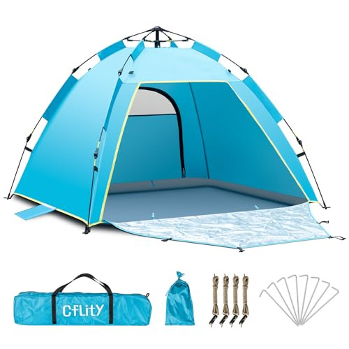 Cflity Pop Up strand sátor 1-3 személyes, automatikus, UV 50+, extra nagy, könnyű - outlet termék