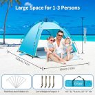 Cflity Pop Up strand sátor 1-3 személyes, automatikus, UV 50+, extra nagy, könnyű - outlet termék