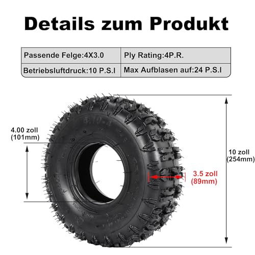 RUTU 4.10/3.50-4 gumiabroncs tömlővel kézikocsihoz - outlet termék