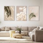 Beige otthoni dekorációs poszter, modern nád növény dekorációs tájkép festmény - outlet termék