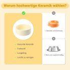 SPUNKYJUNKY kerámia kutyatál bambusz állvánnyal 1800ml, bézs - outlet termék