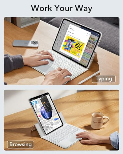 ESR iPad Pro 11 hüvelyk 2024 billentyűzet tok fehér - outlet termék