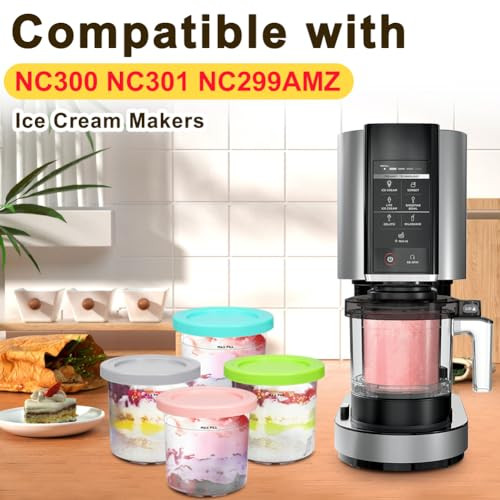 4 darabos fagylalttartó, fagyis pohár Ninja Creami NC300EU-hoz - outlet termék
