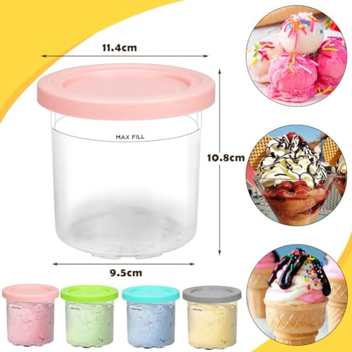 4 darabos fagylalttartó, fagyis pohár Ninja Creami NC300EU-hoz - outlet termék