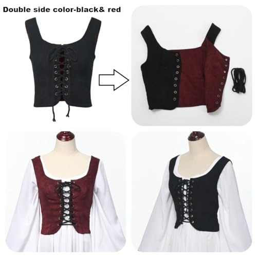 CAMDOM női reneszánsz fűzős mellény steampunk, gótikus, cosplay - outlet termék