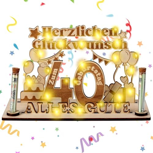 Jostift 40. születésnapi ajándék nőknek, pénzajándékok 40. születésnapra, fa - outlet termék