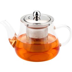   Honneeo üveg teáskanna 450 ml levehető rozsdamentes acél szűrővel - outlet termék