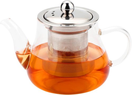 Honneeo üveg teáskanna 450 ml levehető rozsdamentes acél szűrővel - outlet termék