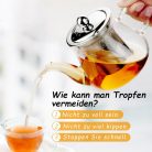 Honneeo üveg teáskanna 450 ml levehető rozsdamentes acél szűrővel - outlet termék