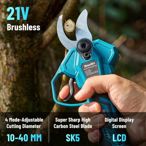 Seesii 40 mm akkumulátoros metszőolló 2 x 2000 mAh akkumulátor, kefe nélküli motor - outlet termék