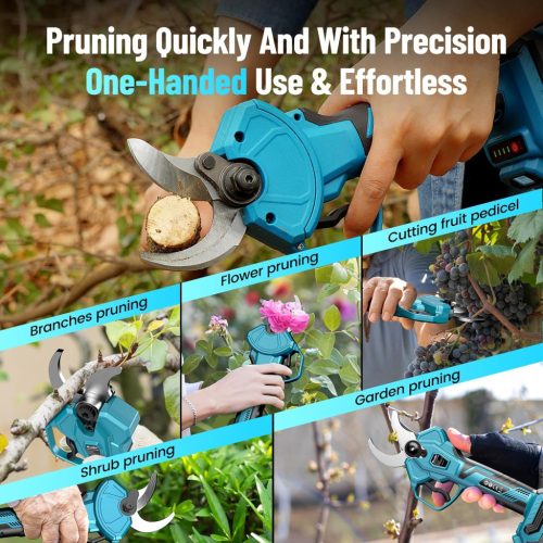 Seesii 40 mm akkumulátoros metszőolló 2 x 2000 mAh akkumulátor, kefe nélküli motor - outlet termék