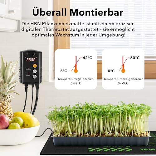 HBN fűtőszőnyeg növényekhez termosztáttal 52 x 25 cm, csíráztatás, magvak - outlet termék