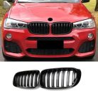 Hengjiayao F25 vesetípusú hűtőrács BMW X3 X4 fényes fekete, 2014-2018 - outlet termék