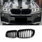 Hengjiayao F25 vesetípusú hűtőrács BMW X3 X4 fényes fekete, 2014-2018 - outlet termék