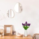 Briful művirág tulipánok kerámia vázával lila - outlet termék