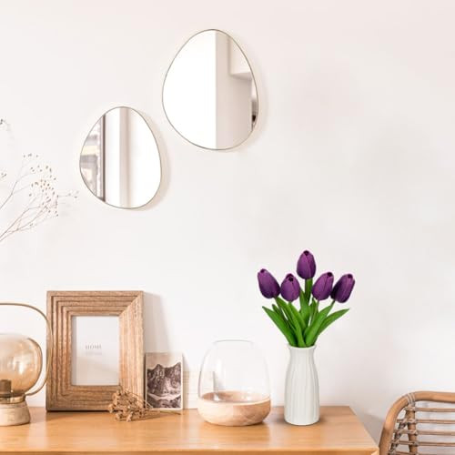 Briful művirág tulipánok kerámia vázával lila - outlet termék