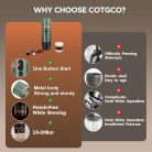 COTGCO hordozható kávéfőző akkumulátorral utazáshoz, 40 ml kávé 3 perc alatt - outlet termék