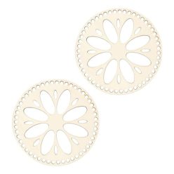   2 darabos kosár alap horgoláshoz, természetes fa kosár, kör alakú üres horgolt kosár - outlet termék